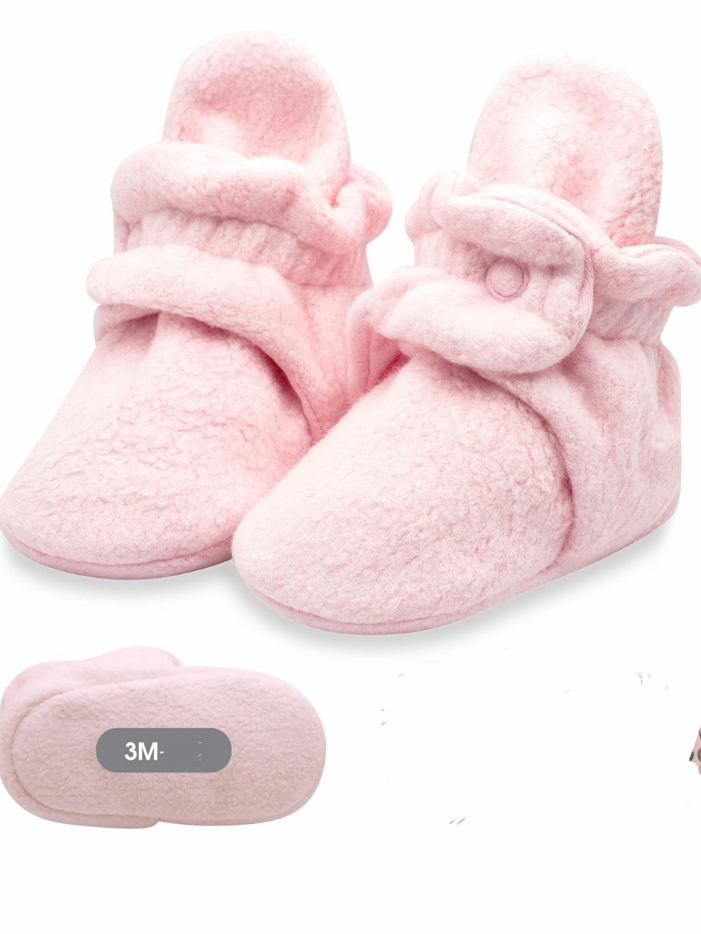 Soft Fleece Baby Booties 0-3m light pink
